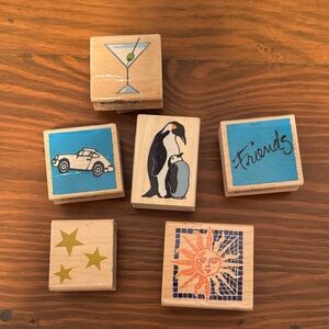 Wooden Stamp Set with Fun Designs
